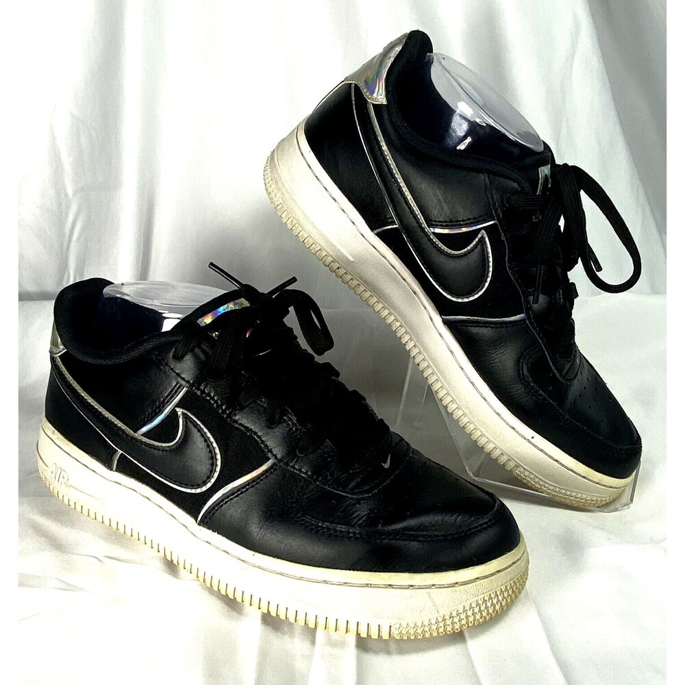 Nike Youth Nike Air Force 1 Low 6.5 Y 2018 Black/Black Leather Reflective Logo